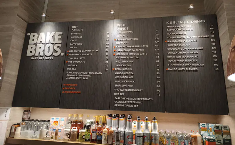 menu board