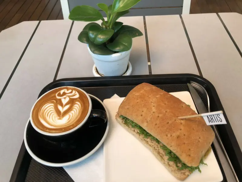 Flat White and Tuna Sandwich