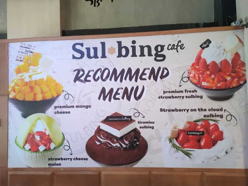 Recommend menu