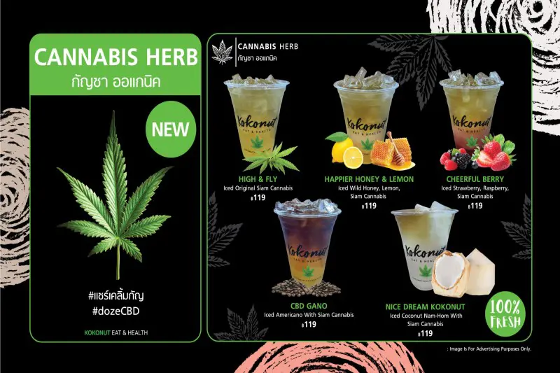 cannabis herbal drink menu