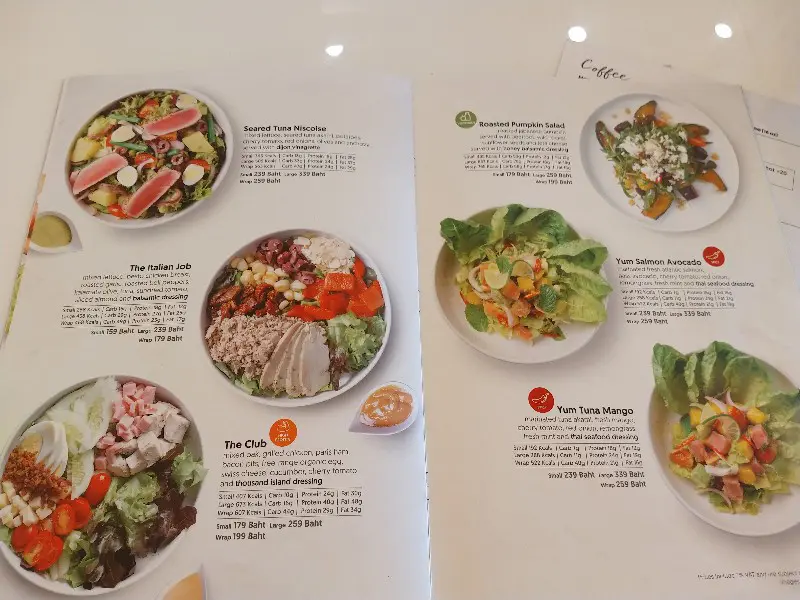 many salad menus