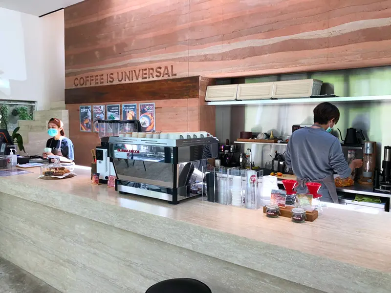 counter space in the cafe