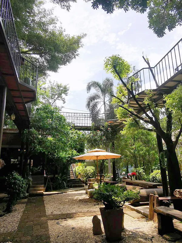 Outside table seating at cafe